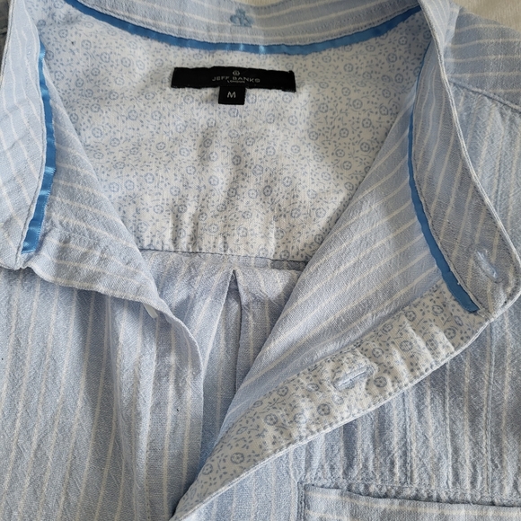 Jeff Banks / Long sleeve light blue button down shirt. M - Picture 7 of 11